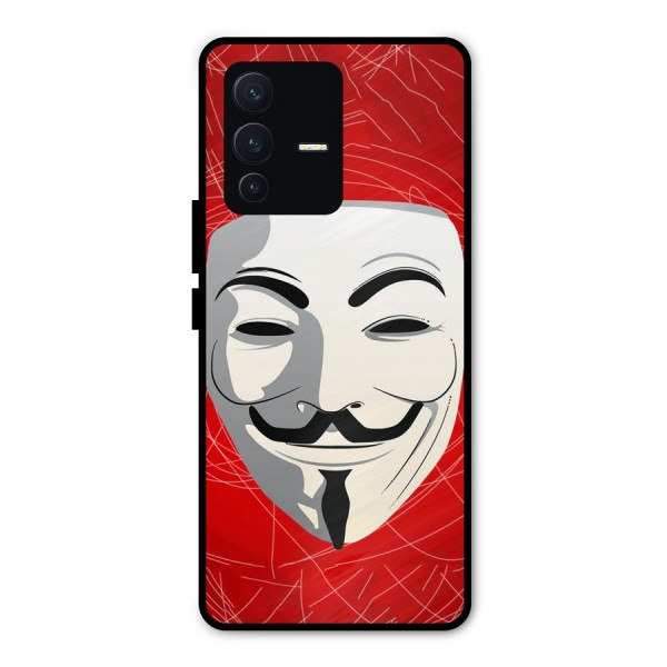 Anonymous Mask Abstract  Metal Back Case for Vivo V23 Pro