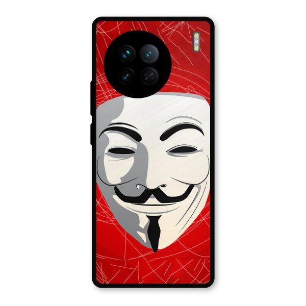 Anonymous Mask Abstract  Metal Back Case for Vivo X90