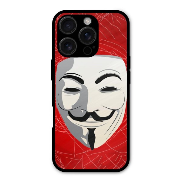 Anonymous Mask Abstract  Metal Back Case for iPhone 16 Pro