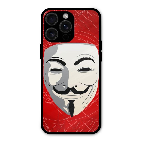 Anonymous Mask Abstract  Metal Back Case for iPhone 16 Pro Max
