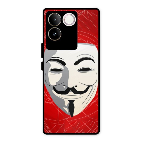 Anonymous Mask Abstract  Metal Back Case for iQOO Z7 Pro