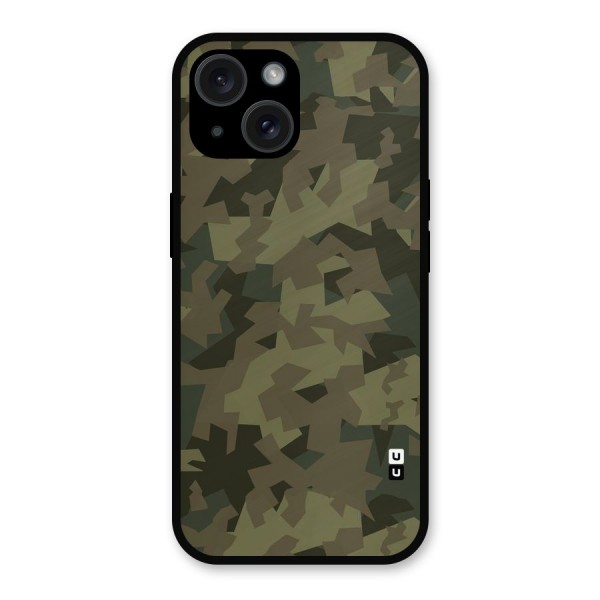Army Abstract Metal Back Case for iPhone 15