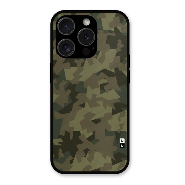Army Abstract Metal Back Case for iPhone 15 Pro
