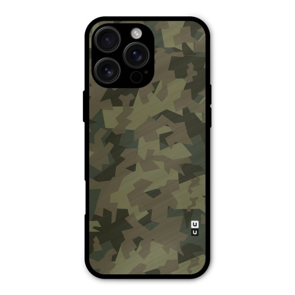 Army Abstract Metal Back Case for iPhone 16 Pro Max