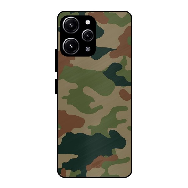 Army Camouflage Glass Back Case for Redmi 12 4G