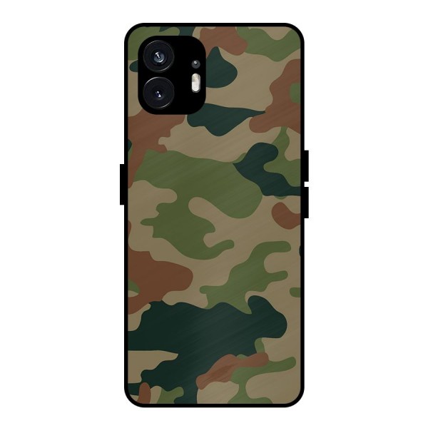 Army Camouflage Metal Back Case for Nothing Phone 2