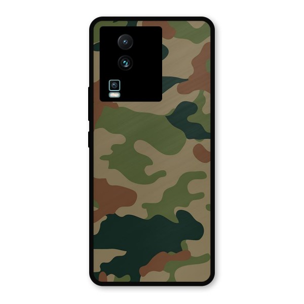 Army Camouflage Metal Back Case for iQOO Neo 7 Pro