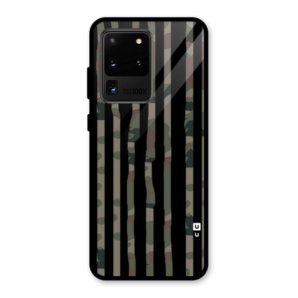 Army Stripes Glass Back Case for Galaxy S20 Ultra