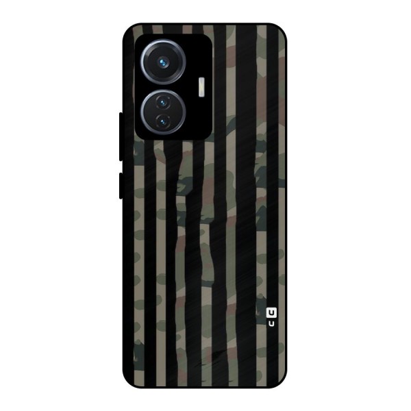 Army Stripes Metal Back Case for iQOO Z6 44W