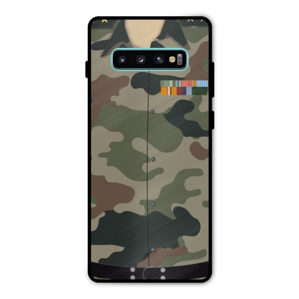 Army Uniform Metal Back Case for Galaxy S10 Plus