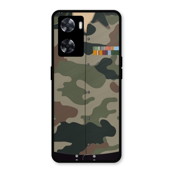 Army Uniform Metal Back Case for Oppo A57 2022