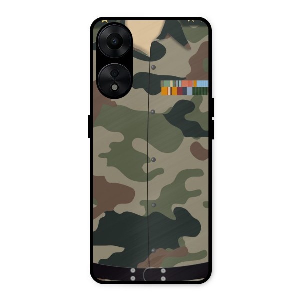 Army Uniform Metal Back Case for Oppo A78 5G