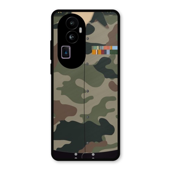 Army Uniform Metal Back Case for Oppo Reno10 Pro Plus