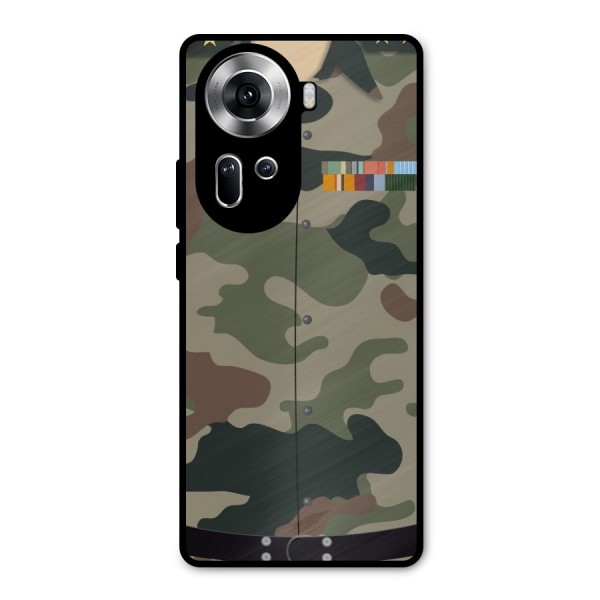Army Uniform Metal Back Case for Oppo Reno11 5G