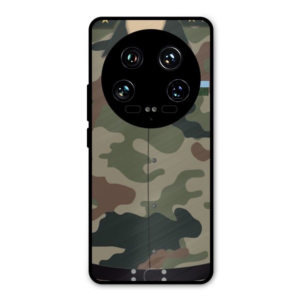 Army Uniform Metal Back Case for Xiaomi 14 Ultra