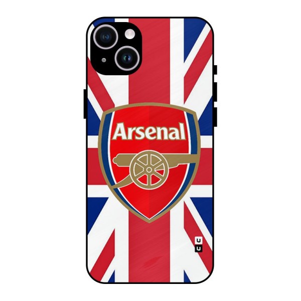 Arsenal Flag Metal Back Case for iPhone 14 Plus