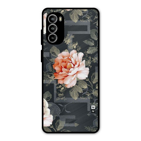 Art And Floral Metal Back Case for Moto G52