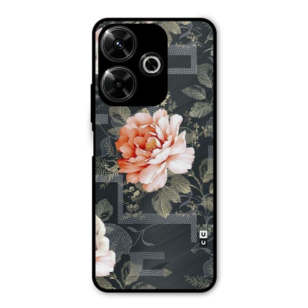 Art And Floral Metal Back Case for Poco M6 Plus