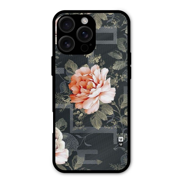 Art And Floral Metal Back Case for iPhone 16 Pro Max