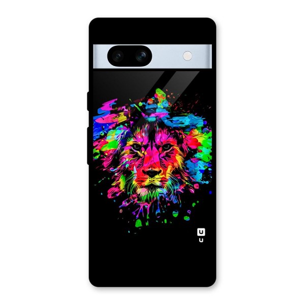 Artistic Lion Art Splash Glass Back Case for Google Pixel 7a