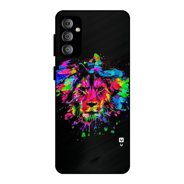 Artistic Lion Art Splash Metal Back Case for Galaxy F23