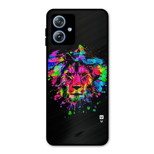 Artistic Lion Art Splash Metal Back Case for Moto G54