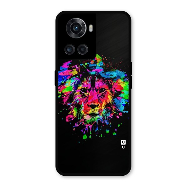 Artistic Lion Art Splash Metal Back Case for OnePlus 10R