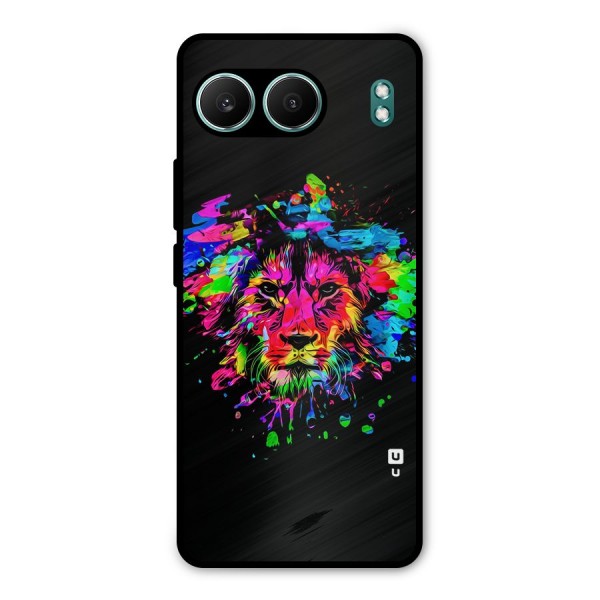 Artistic Lion Art Splash Metal Back Case for OnePlus Nord 4