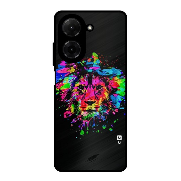 Artistic Lion Art Splash Metal Back Case for Poco C71