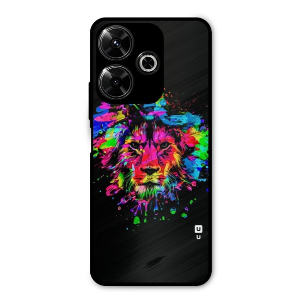 Artistic Lion Art Splash Metal Back Case for Poco M6 Plus