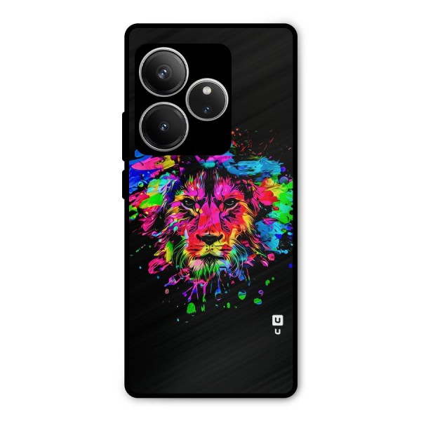 Artistic Lion Art Splash Metal Back Case for Realme GT 6