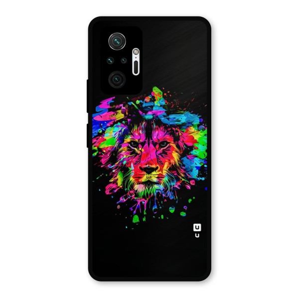 Artistic Lion Art Splash Metal Back Case for Redmi Note 10 Pro Max