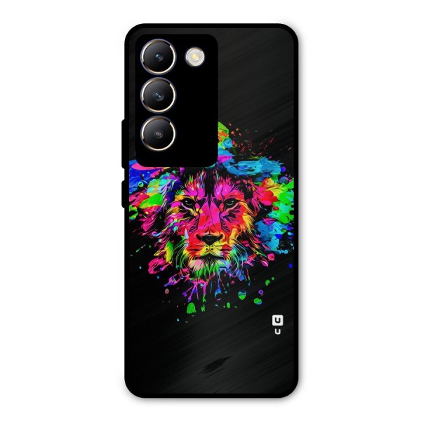 Artistic Lion Art Splash Metal Back Case for Vivo Y200e