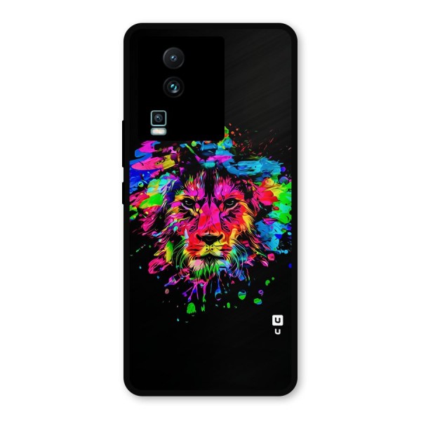 Artistic Lion Art Splash Metal Back Case for iQOO Neo 7 Pro