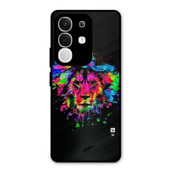 Artistic Lion Art Splash Metal Back Case for iQOO Z10x