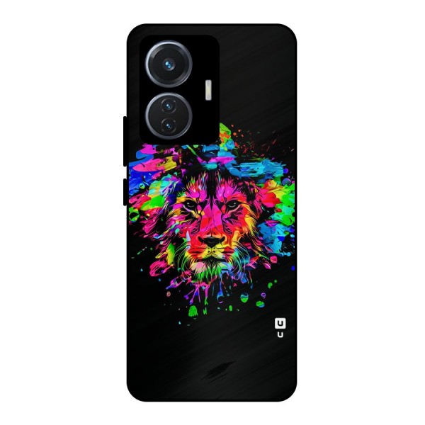 Artistic Lion Art Splash Metal Back Case for iQOO Z6 44W