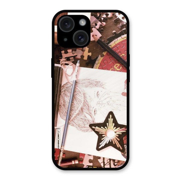 Artistic Messy Metal Back Case for iPhone 15
