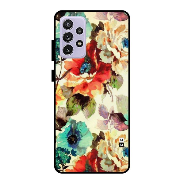 Artsy Bloom Flower Metal Back Case for Galaxy A72