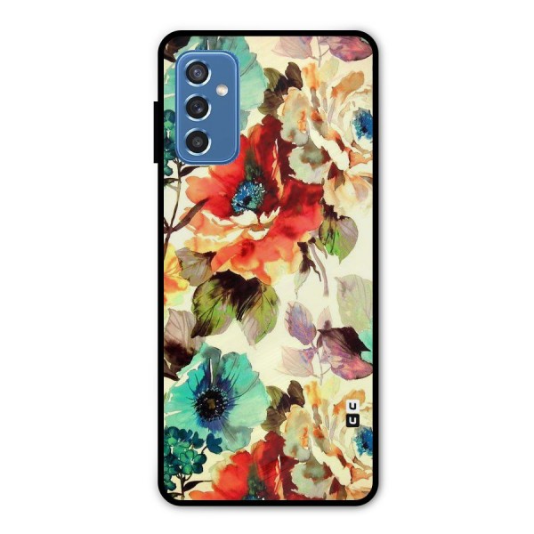 Artsy Bloom Flower Metal Back Case for Galaxy M52 5G