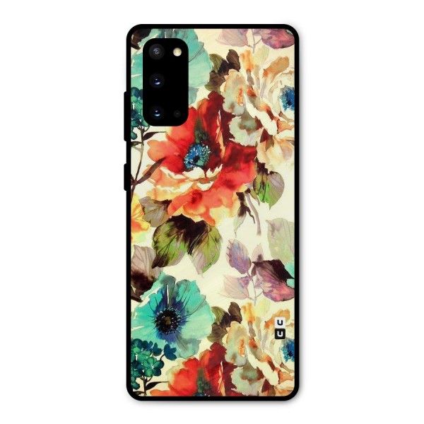 Artsy Bloom Flower Metal Back Case for Galaxy S20