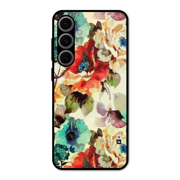 Artsy Bloom Flower Metal Back Case for Galaxy S24 FE
