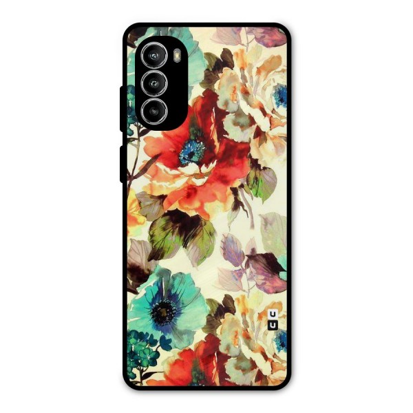 Artsy Bloom Flower Metal Back Case for Moto G52