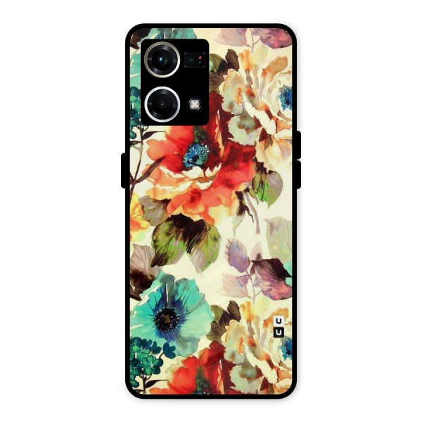 Artsy Bloom Flower Metal Back Case for Oppo F21 Pro 4G