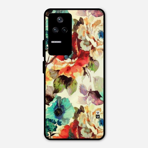 Artsy Bloom Flower Metal Back Case for Poco F4 5G