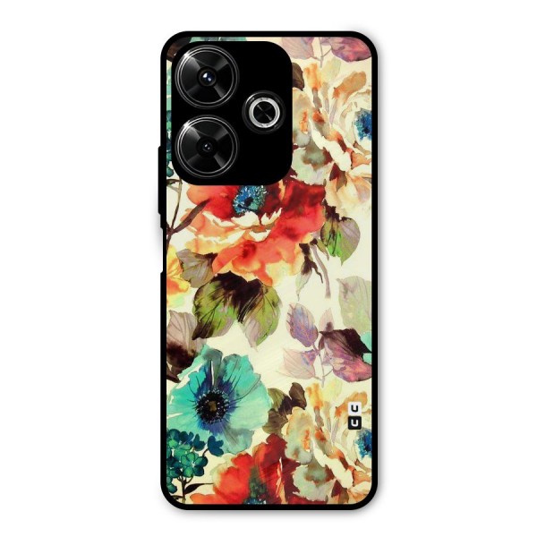 Artsy Bloom Flower Metal Back Case for Redmi 13 5G