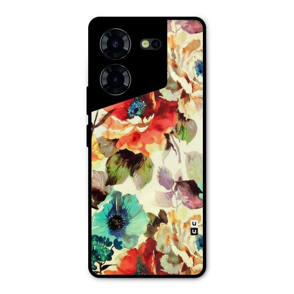 Artsy Bloom Flower Metal Back Case for Tecno Pova 5 Pro 5G