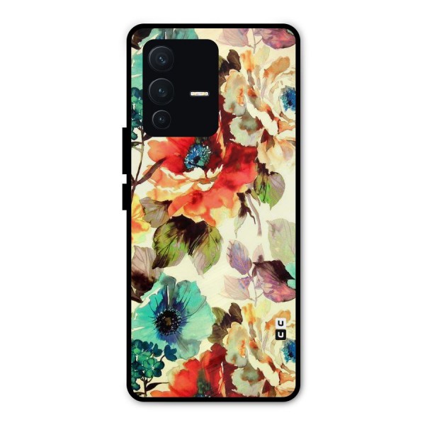 Artsy Bloom Flower Metal Back Case for Vivo V23 Pro