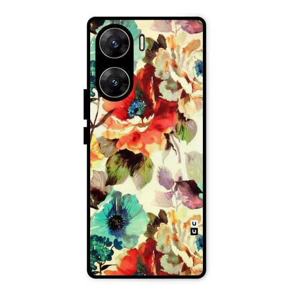 Artsy Bloom Flower Metal Back Case for Vivo V29e