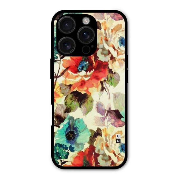 Artsy Bloom Flower Metal Back Case for iPhone 16 Pro
