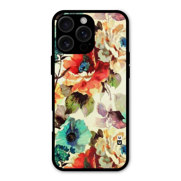 Artsy Bloom Flower Metal Back Case for iPhone 16 Pro Max